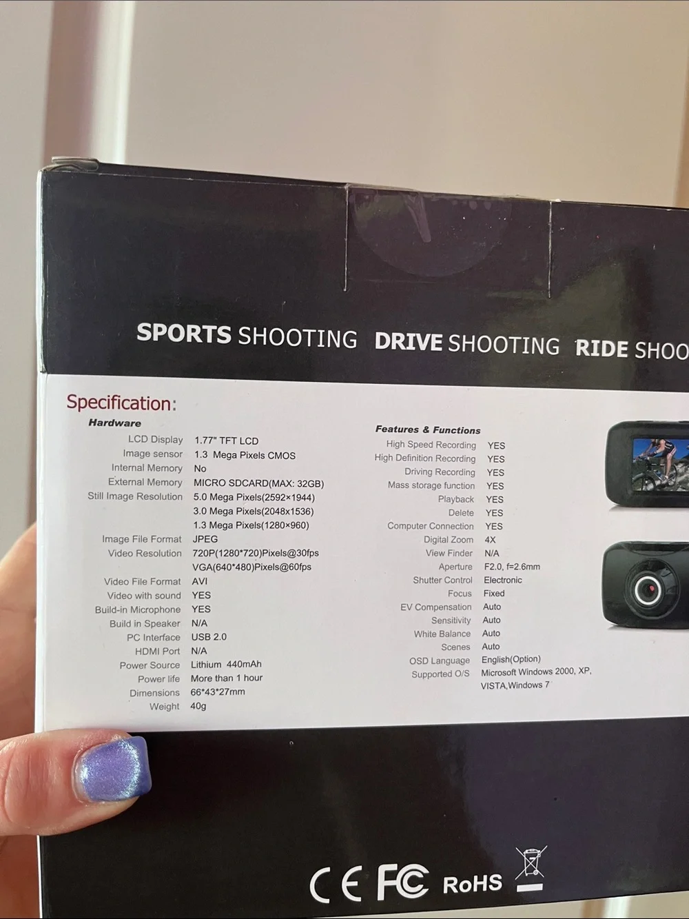 NWT Action Cam HD 720P Sports Camera
